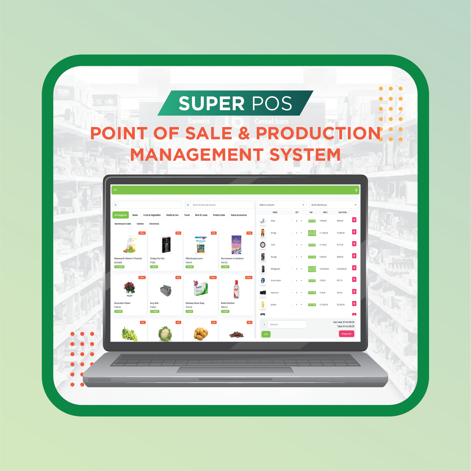 CloudPOS web dashboard with real-time sales and inventory tracking