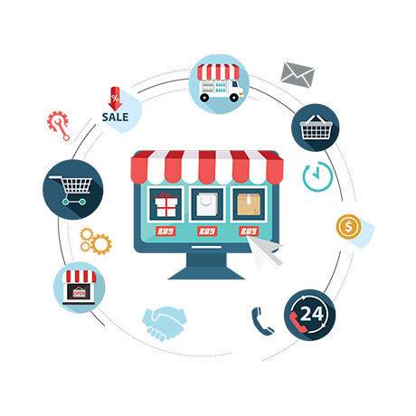 eCommerce platform development dashboard with online store interface