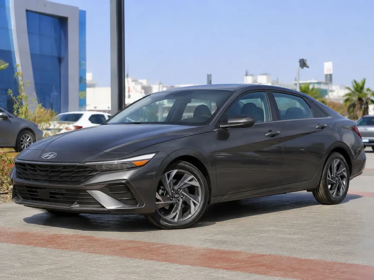 Front three-quarter view of the gunmetal Hyundai CN7 2024 available from OnTime Sharm car rental