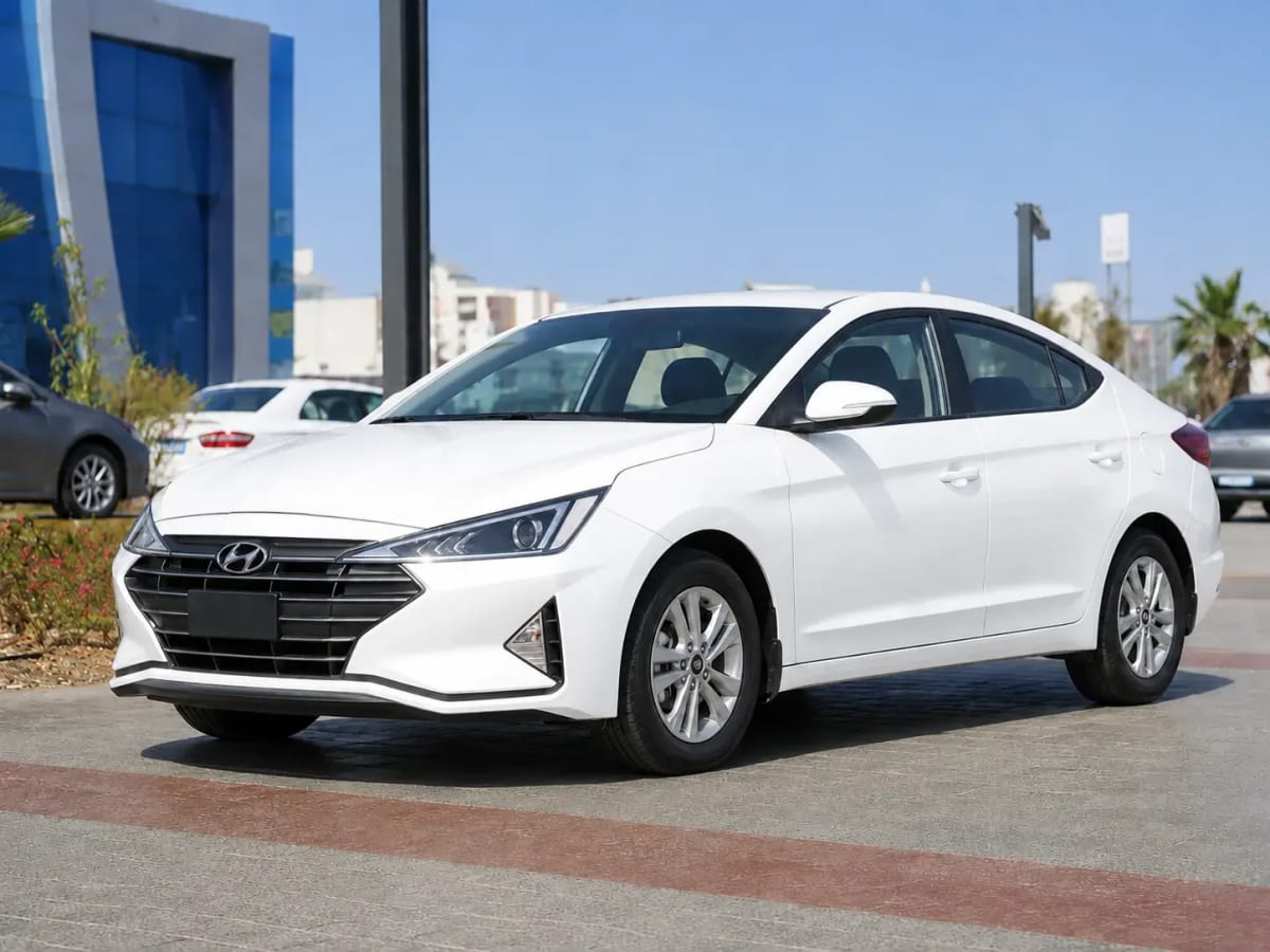 Front three-quarter view of the white Hyundai AD 2026 available from OnTime Sharm car rental