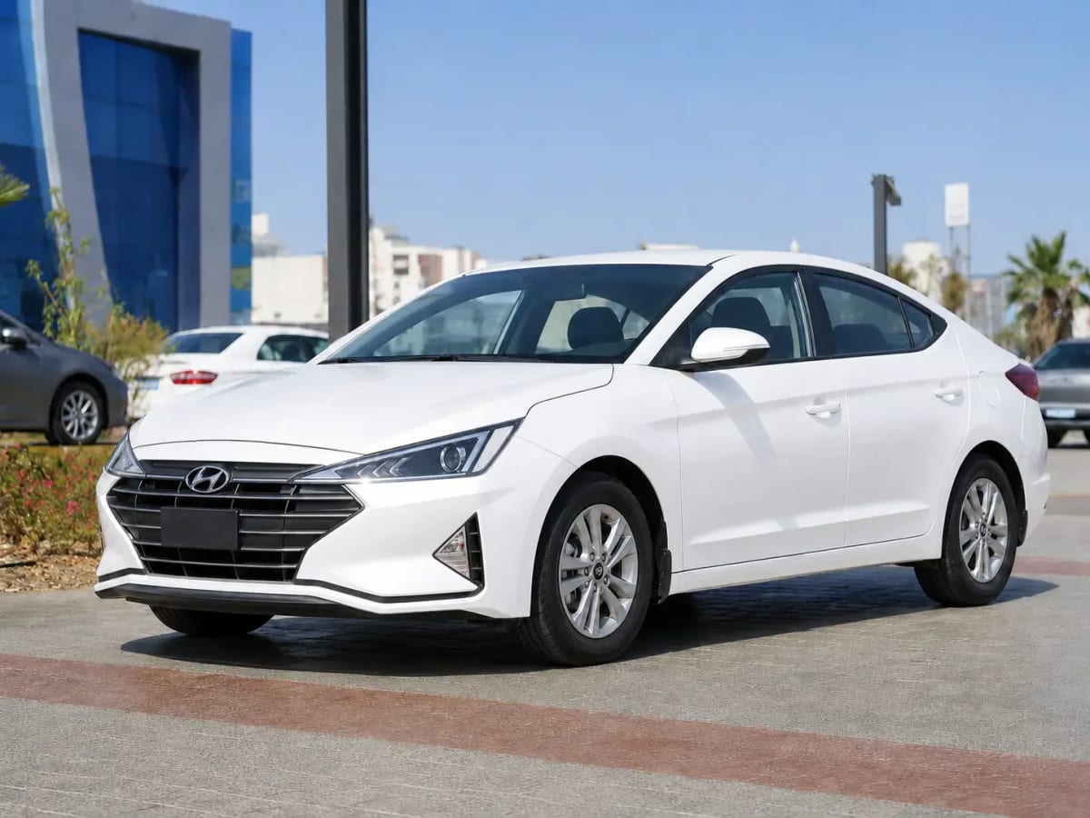 Front three-quarter view of the white Hyundai AD 2020 available from OnTime Sharm car rental