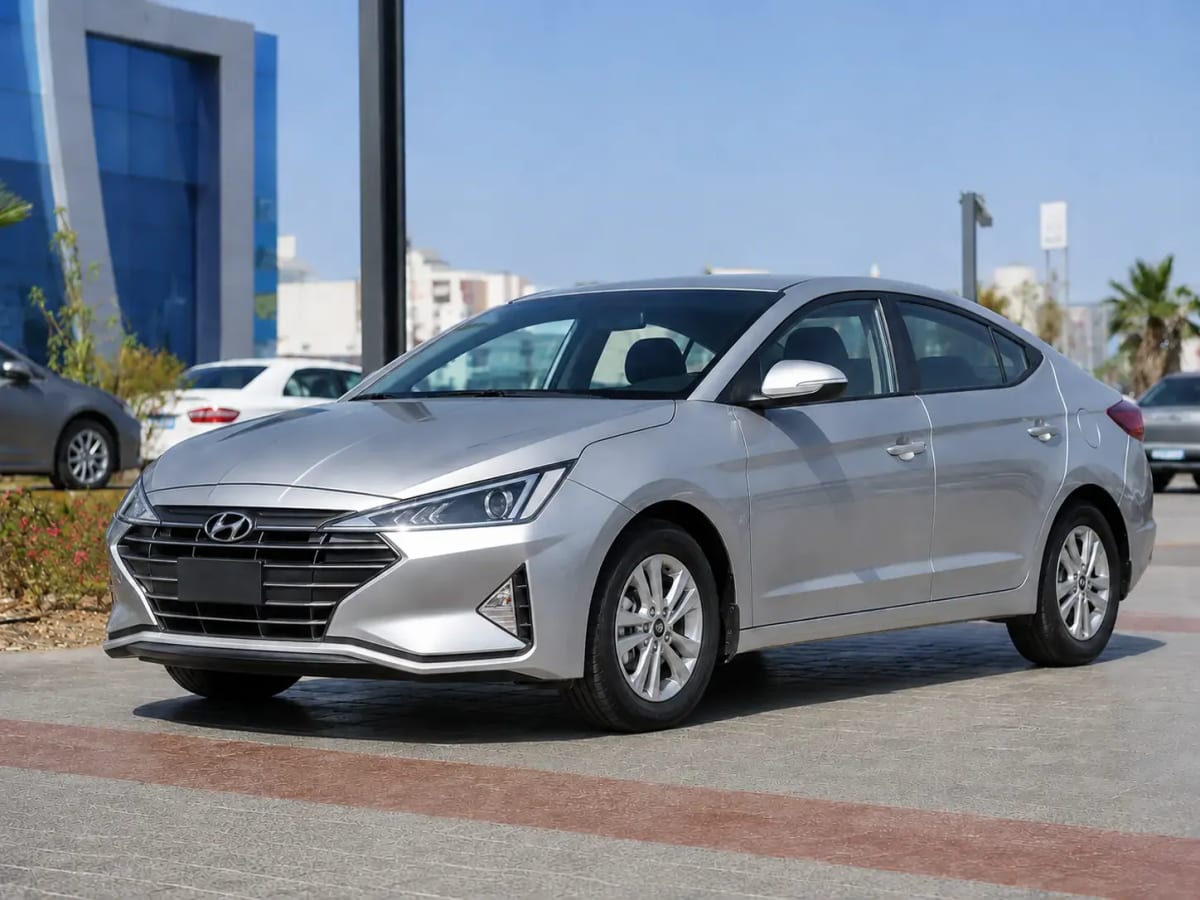 Front three-quarter view of the silver Hyundai AD 2019 available from OnTime Sharm car rental