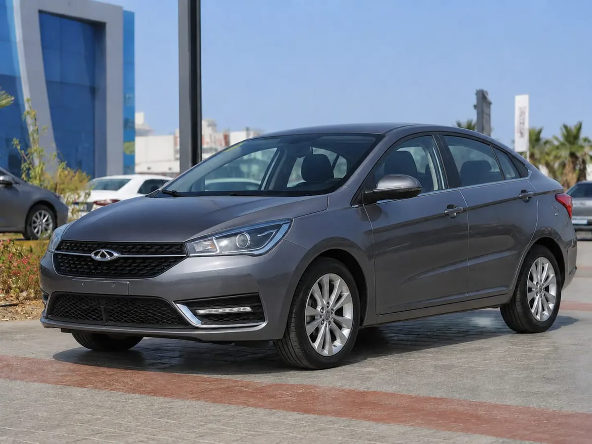 Front three-quarter view of the gunmetal Arrizo 5 2027 available from OnTime Sharm car rental