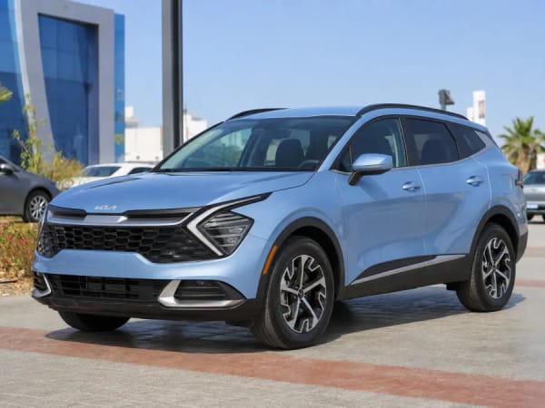 Sky Blue Kia Sportage 2025 four-door SUV for rental in Sharm El Sheikh