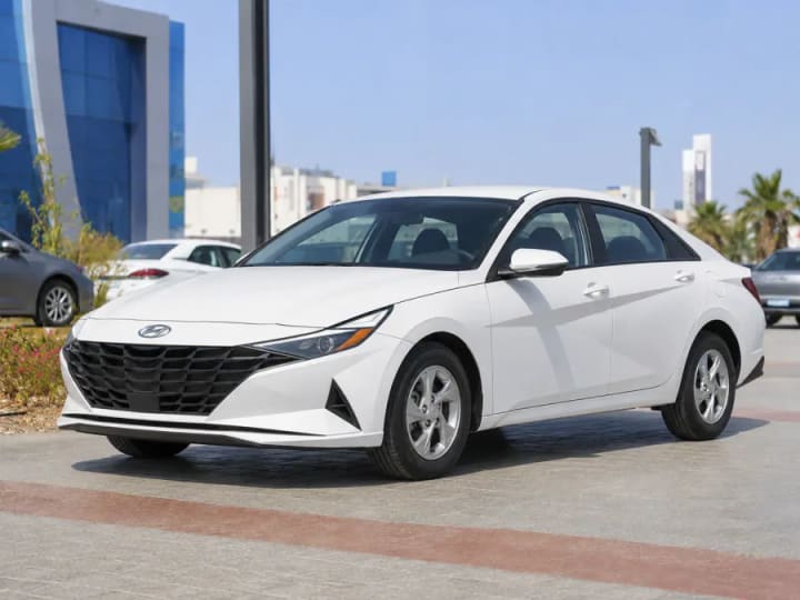 White Hyundai CN7 2022 four-door sedan for rental in Sharm El Sheikh