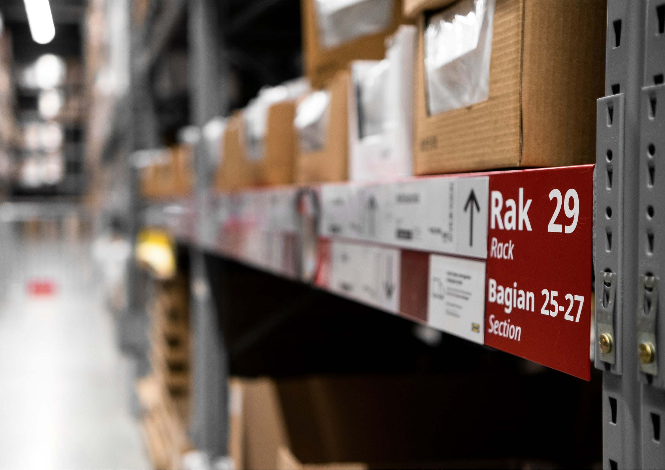 Warehouse shelving unit shot