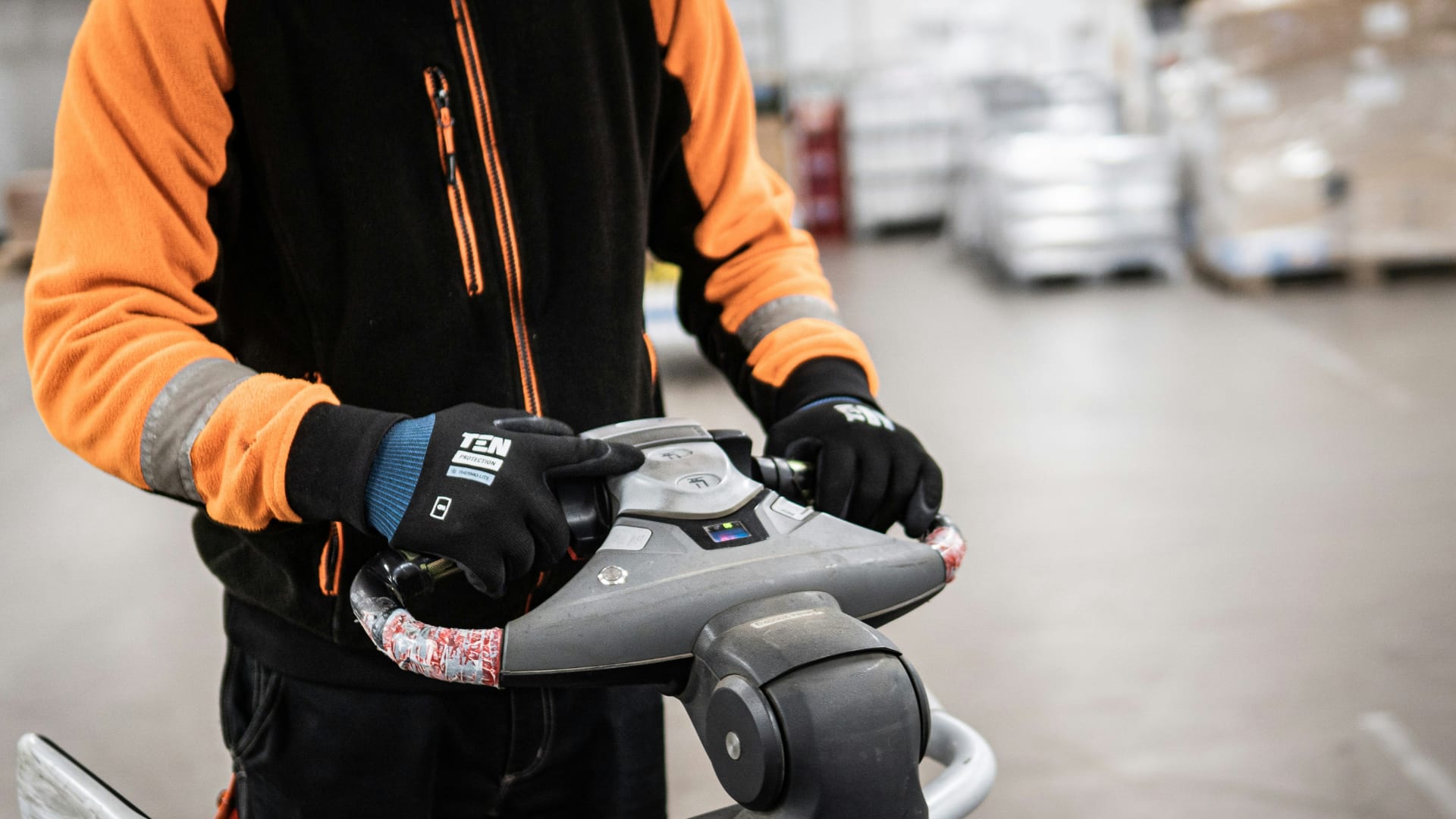 Electric Pallet Jack in a warehouse
