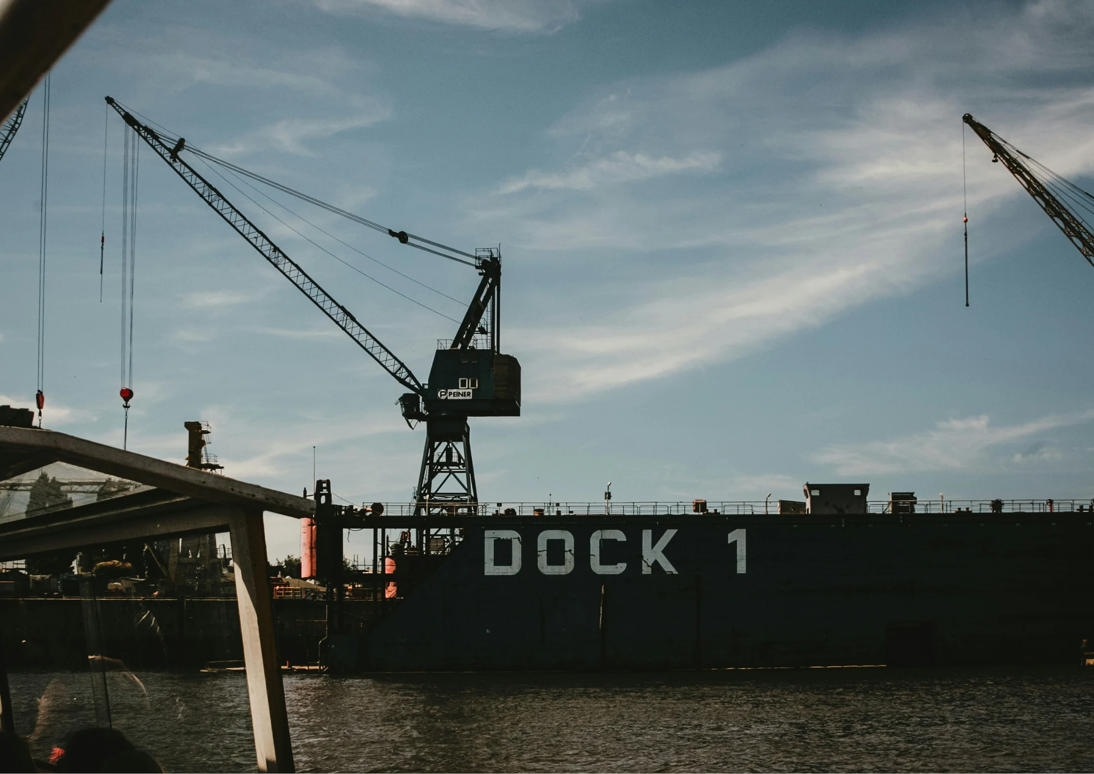 Profile shot of a shipping container