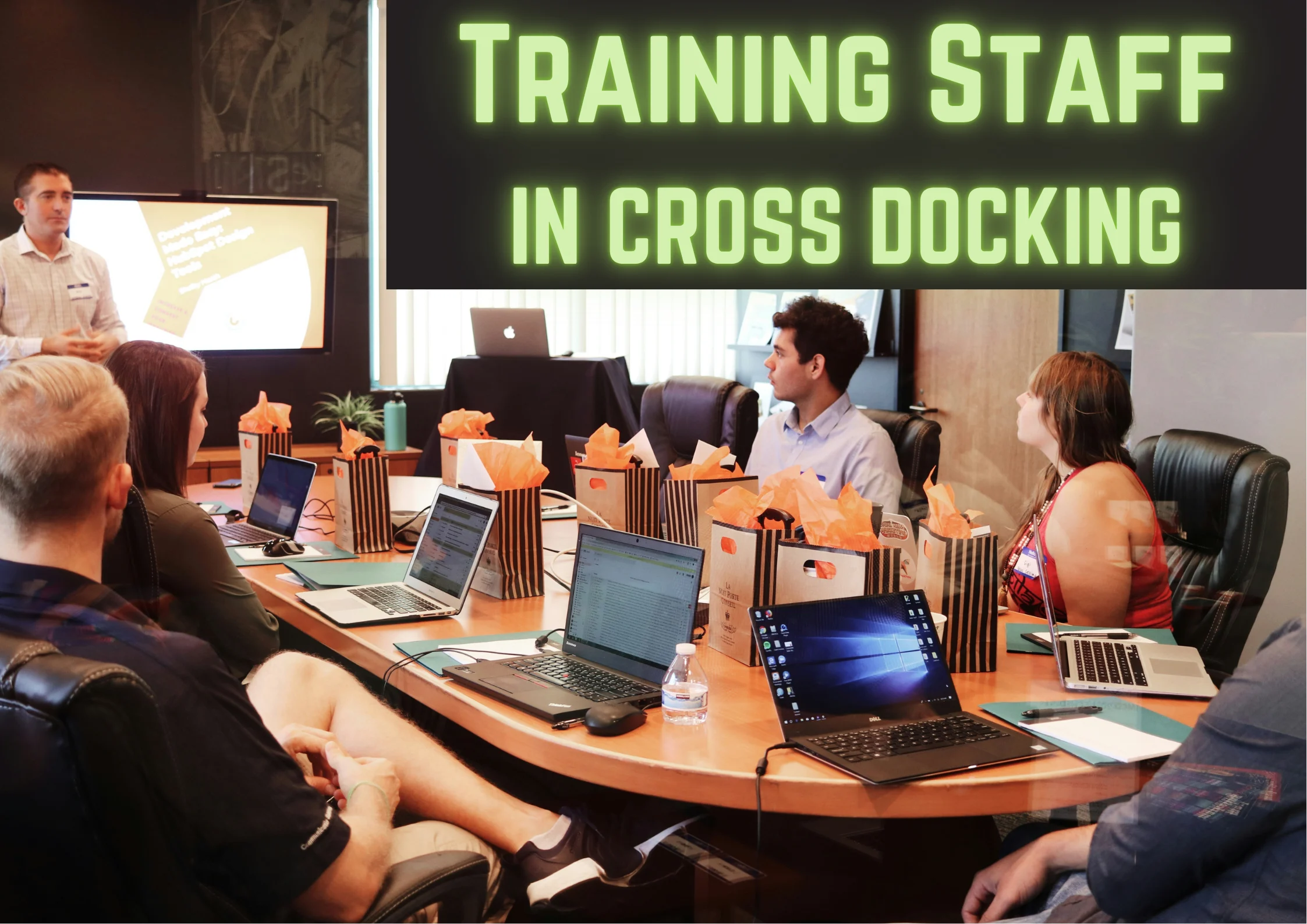 Staff in office learning how to implement crossdocking