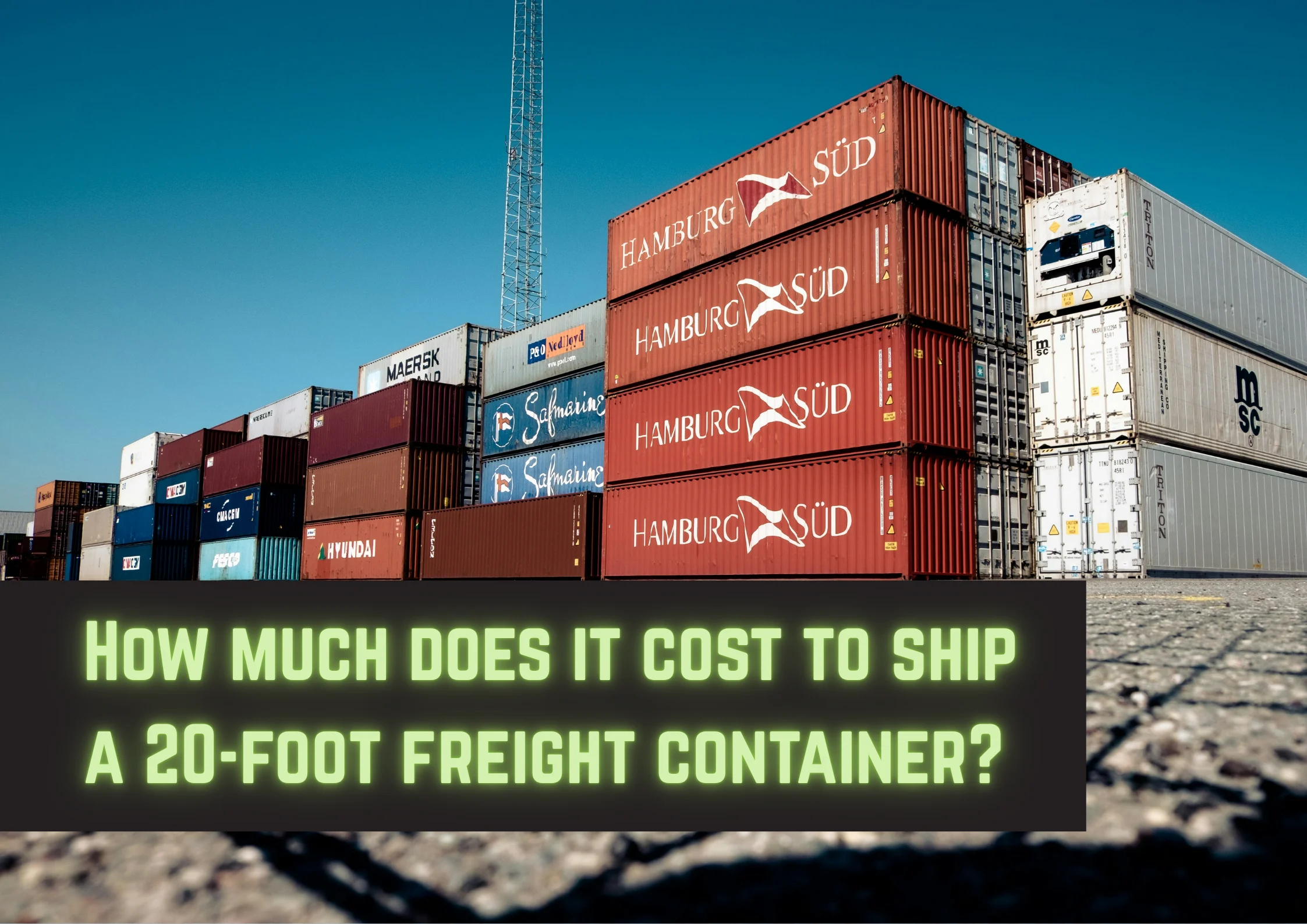 Shipping containers in a lot