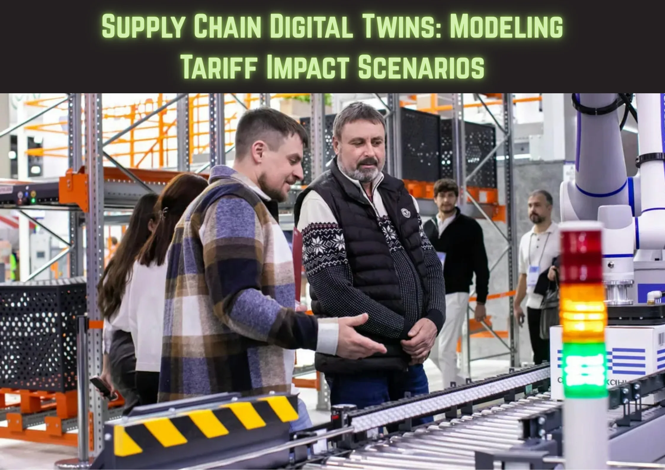 Man illustrating supply chain line