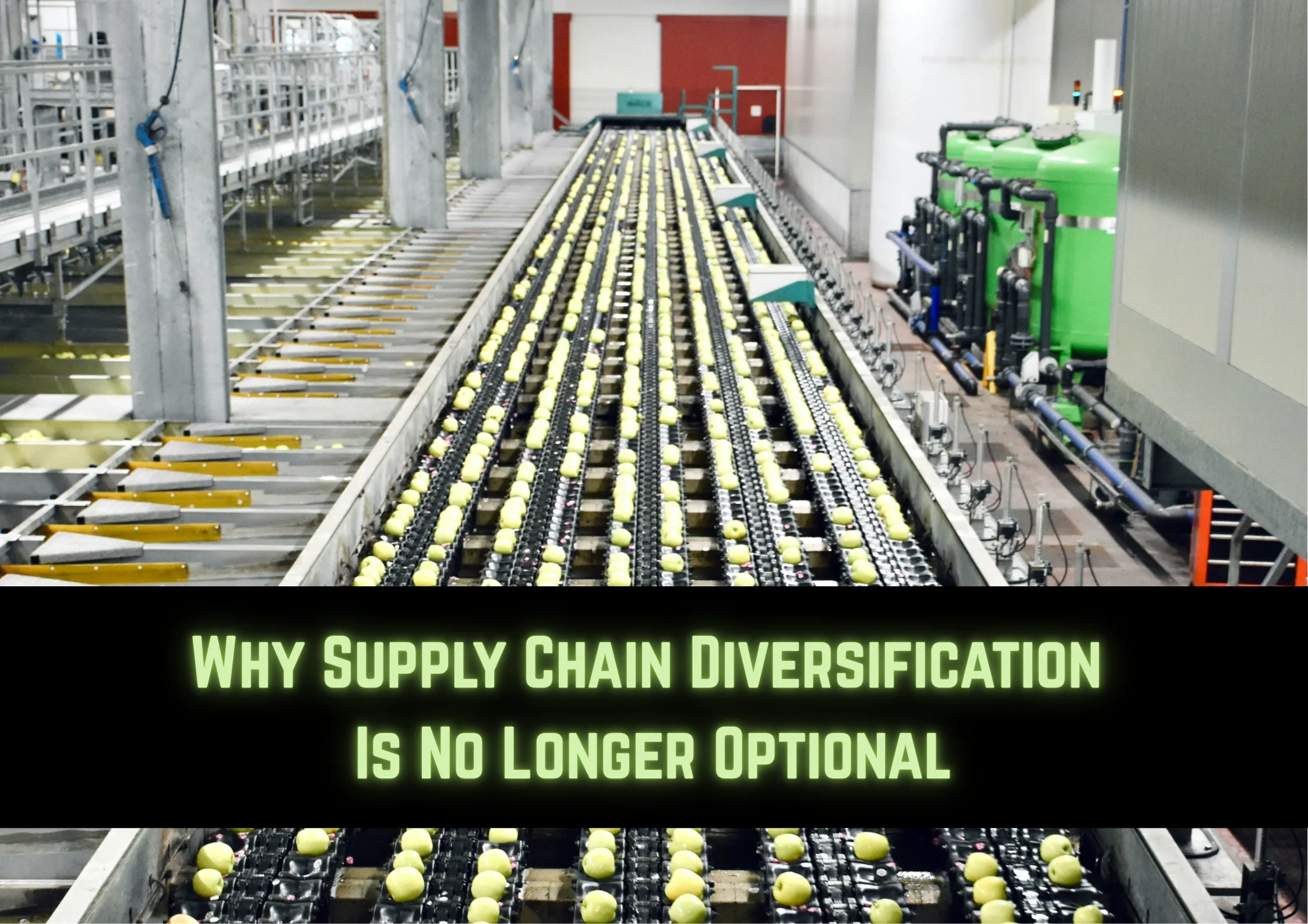 pears moving through a food manufacturing facility representing supply chain constraint updates