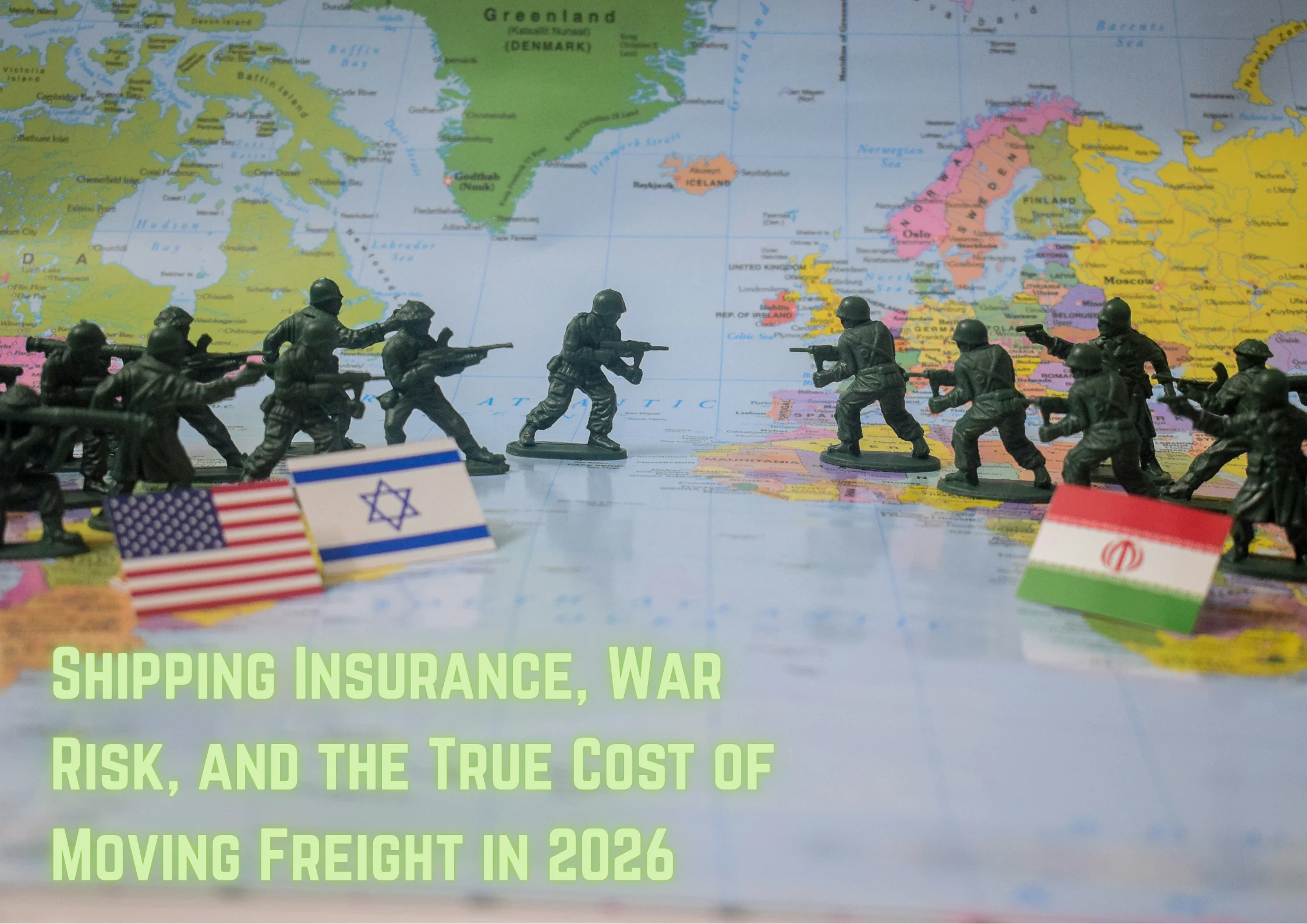 Toy soldiers replicate the political tension in the united states, israel and Iran during this nuclear power war with IRGC