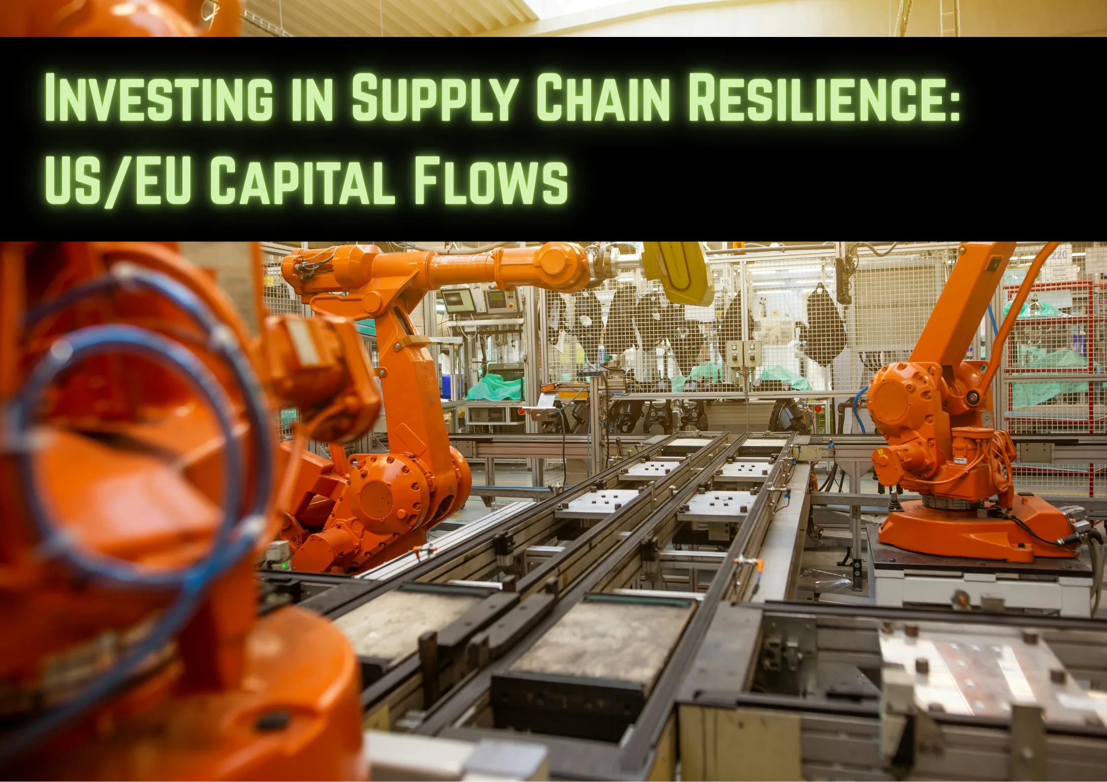 Robotic arms in a manufacturing facility