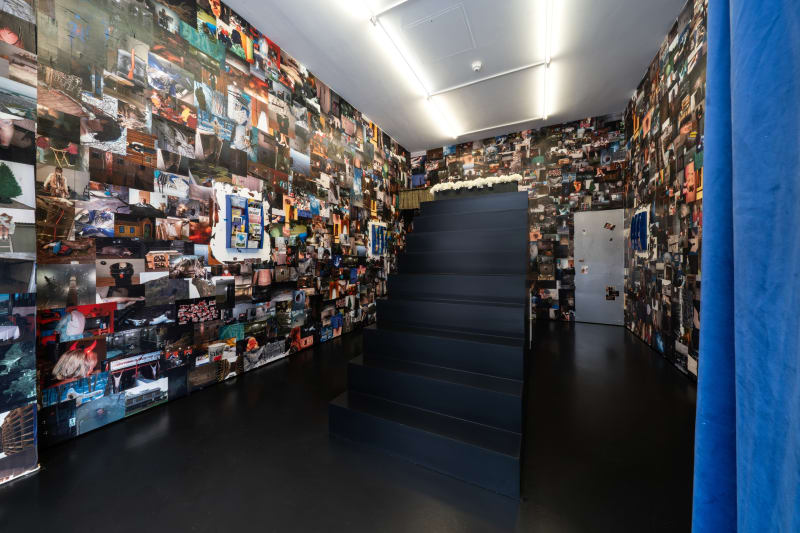 Step 3. ????, 2025. Installation view featuring works by Lily Bloom, Romane Courdacher, and Michelle Lee Johnson.