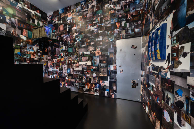 Step 3. ????, 2025. Installation view showing works by Bloom, Courdacher, and Johnson.