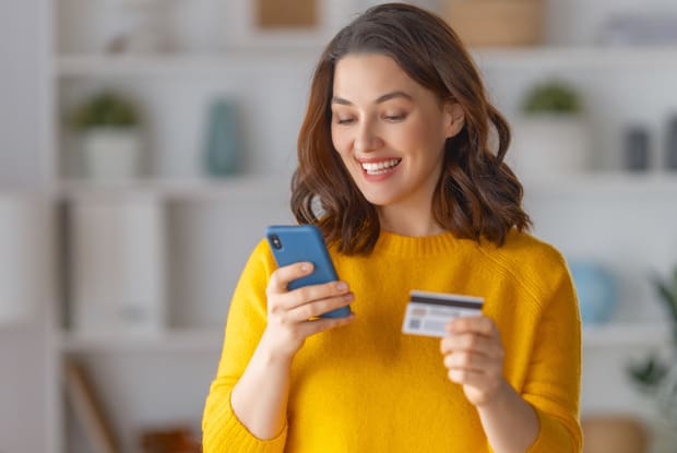 a woman ordering online