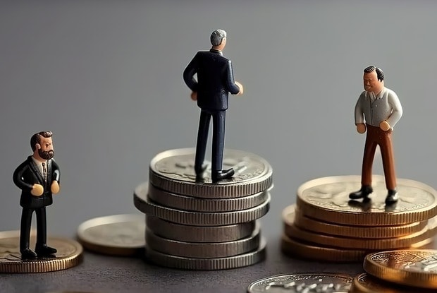 little human figurines on a stack of coins