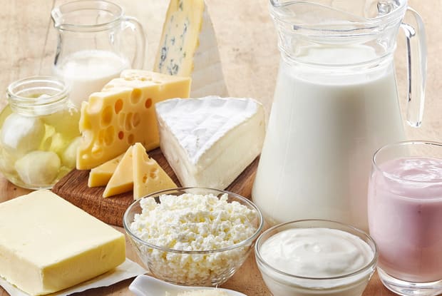 an assortment of dairy products