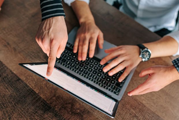 two people at a computer