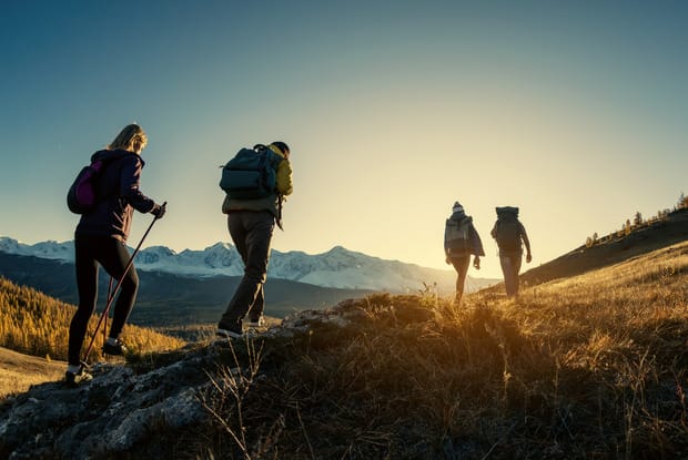 people hiking