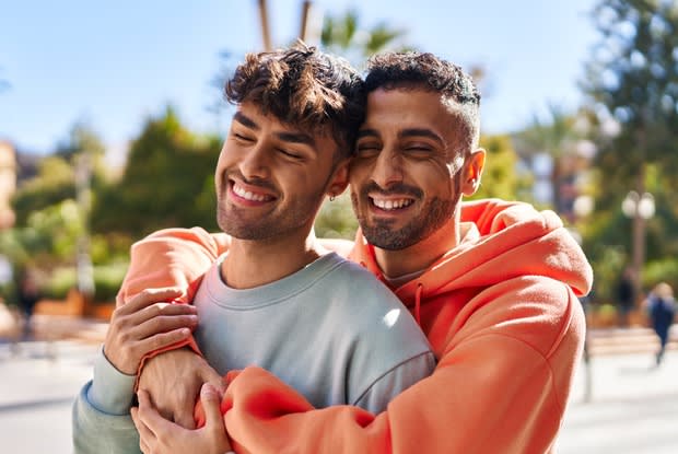 two men hugging