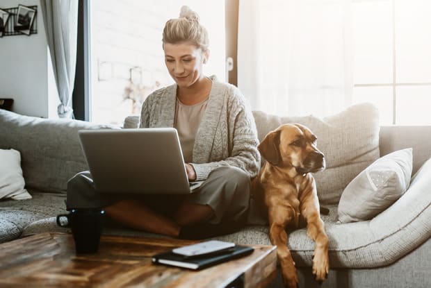 a woman on her laptop