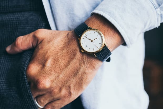 a man wearing a wristwatch