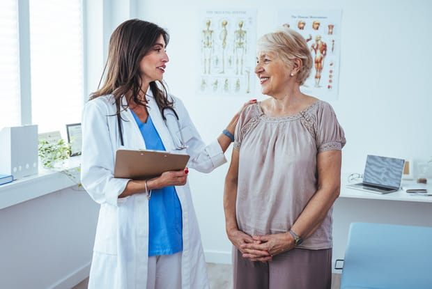 a person getting check up from doctor