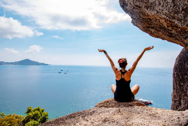 a person overlooking the ocean