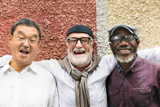 three happy looking men