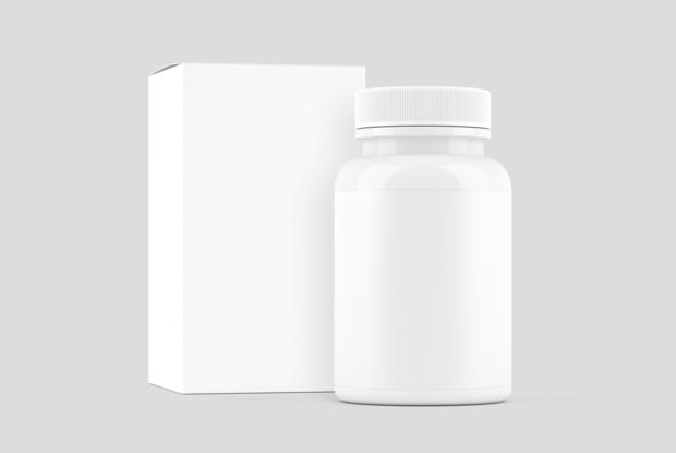 a white pill bottle and box