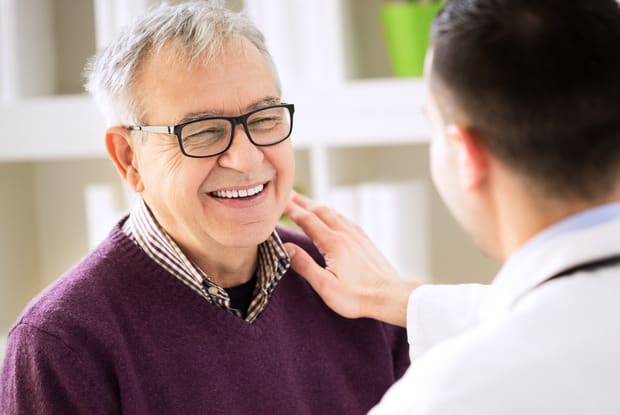 a man talking to his doctor