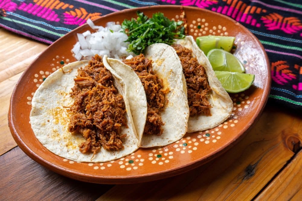 Authentic Mexican chilorio tacos
