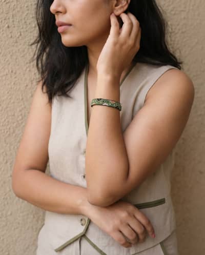 Olive Beaded Bracelet