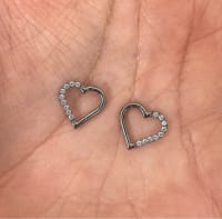 Arracada corazón con piedras (pieza) - 5
