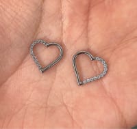 Arracada corazón con piedras (pieza) - 6