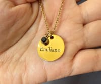 Collar con nombre y gema de color - 2