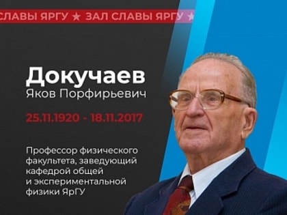 Зал славы ЯрГУ. Докучаев Яков Порфирьевич
