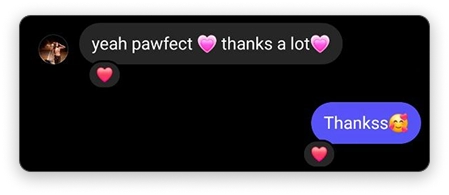 Customer feedback screenshot