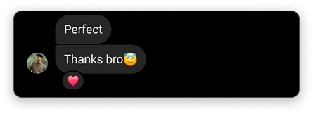 Customer feedback screenshot