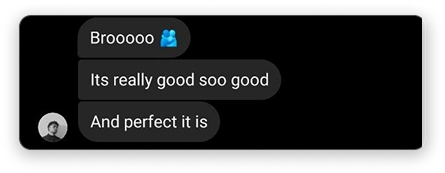 Customer feedback screenshot