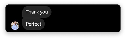 Customer feedback screenshot