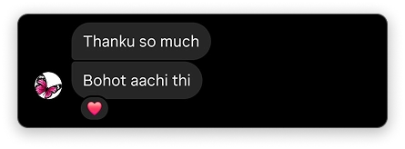 Customer feedback screenshot