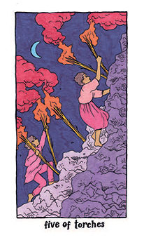 Five of Torches (Wands)