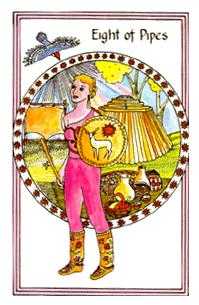 Eight of Pipes (Wands)