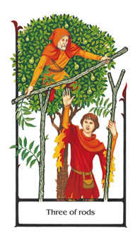 Three of Rods (Wands)