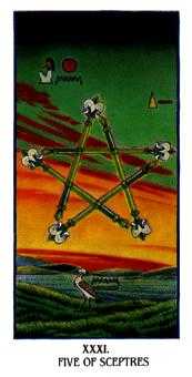 Five of Sceptres (Wands)