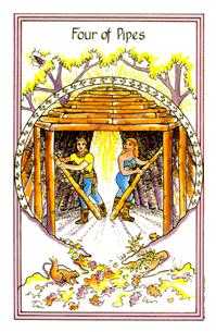 Four of Pipes (Wands)