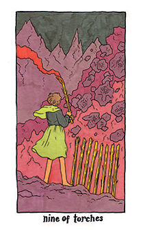 Nine of Torches (Wands)